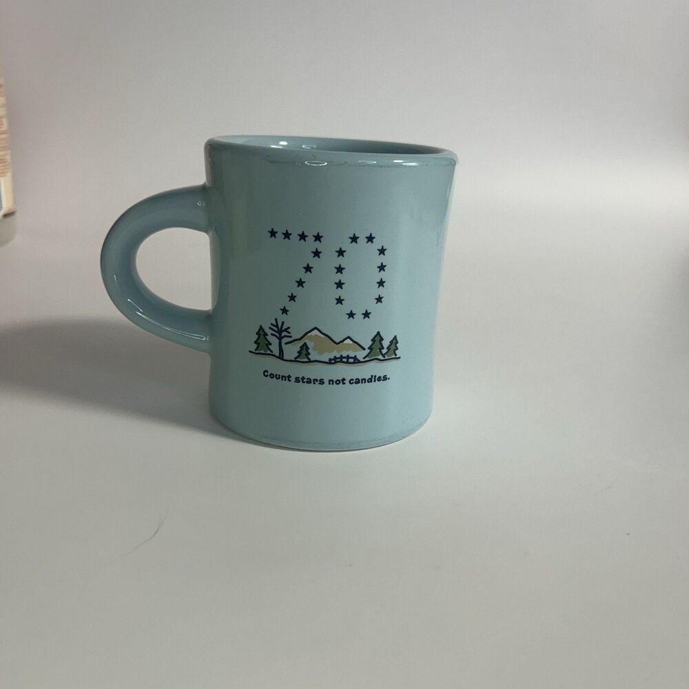 Life is Good 70th Birthday Count Stars Not Candles Coffee Cup Mug 70 Age Gift